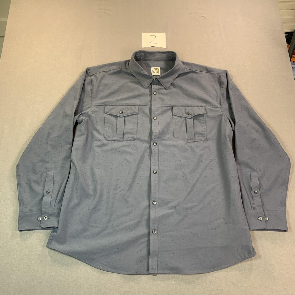 Voyager Shirt Men 2XL Blue Green Stretch Woven Long Sleeve Button Front Lot of 4 - Picture 6 of 16